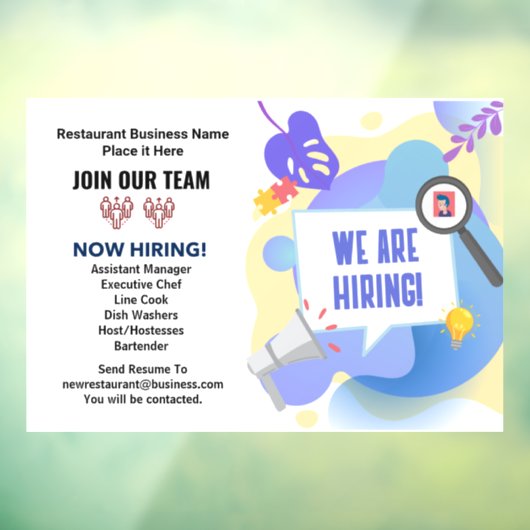 Vacatures Nu Huren Sluit je bij ons Team Aangepast Raamsticker (Vel 3)