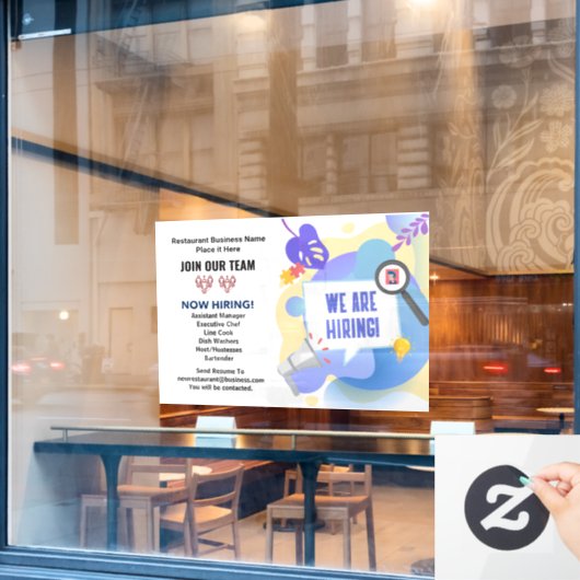 Vacatures Nu Huren Sluit je bij ons Team Aangepast Raamsticker (Cafe Raam)