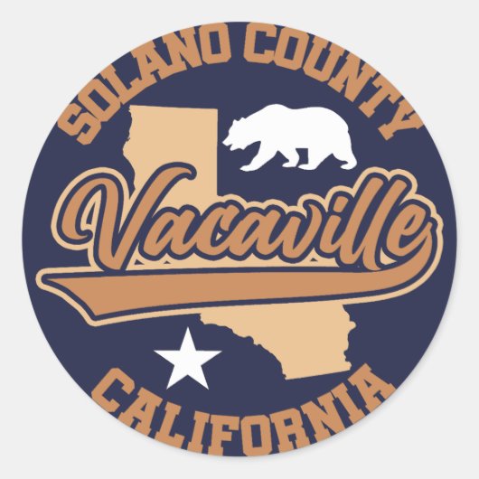 Vacaville, Californië Ronde Sticker (Voorkant)