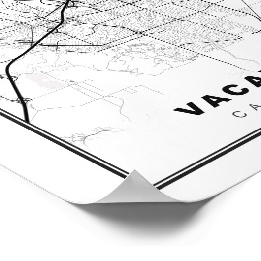 Vacaville-kaart Poster (Hoek)