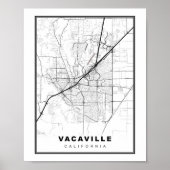 Vacaville-kaart Poster (Voorkant)