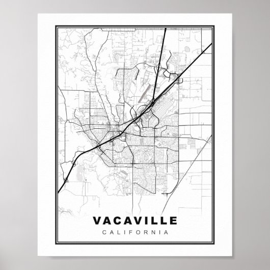 Vacaville-kaart Poster (Voorkant)