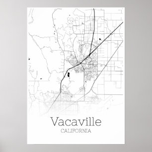 Vacaville Map - Californië - Poster van de Kaart v