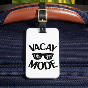 Vacay Art Vacay Mode Word Text Art Schort Plus Bagagelabel