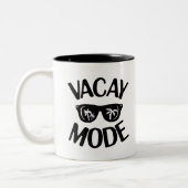 Vacay Art Vacay Mode Word Text Art Tweekleurige Koffiemok (Links)