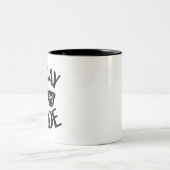 Vacay Art Vacay Mode Word Text Art Tweekleurige Koffiemok (Center)