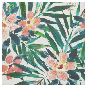 VACAY EVERYDAY Tropische Palm Hibiscus Stof