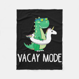 Vacay Mode Cute Dinosaur T Shirt Funny Family Vaca Fleece Deken