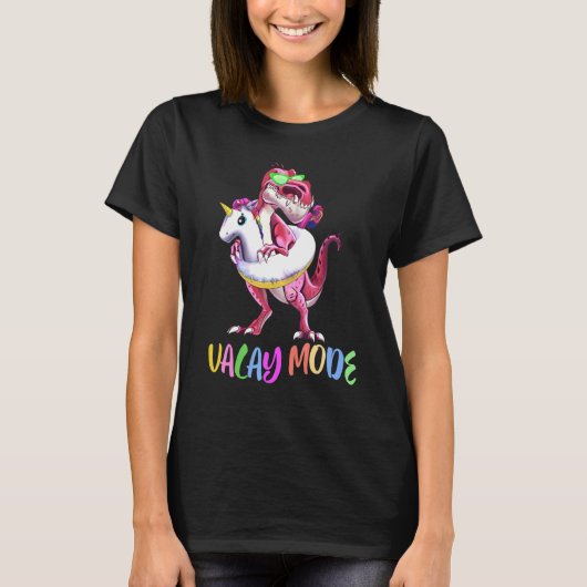 Vacay Mode Dinosaur Unicorn Float Pool Party Kinde T-shirt (Voorkant)