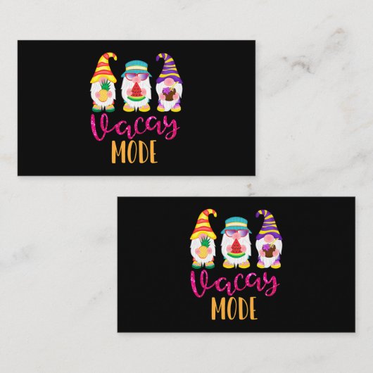 Vacay Mode Leuke Zomerkabouters Grappige Geschenke Visitekaartje (Voorkant / Achterkant)