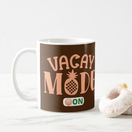 VACAY MODE OP grappige vakantie Koffiemok (Met donut)