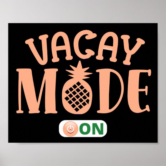 VACAY MODE OP grappige vakantie Poster (Voorkant)