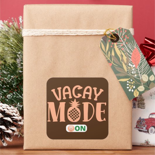 VACAY MODE OP grappige vakantie Vierkante Sticker (Feestdagen)