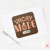 VACAY MODE OP grappige vakantie Vierkante Sticker (Envelop)