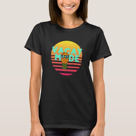 Vacay Mode Retro Swinger ondersteboven anas T-shirt (Voorkant)