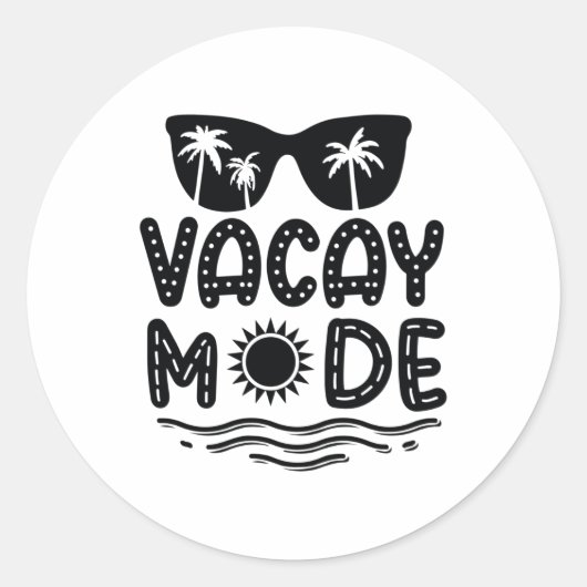 Vacay mode ronde sticker (Voorkant)