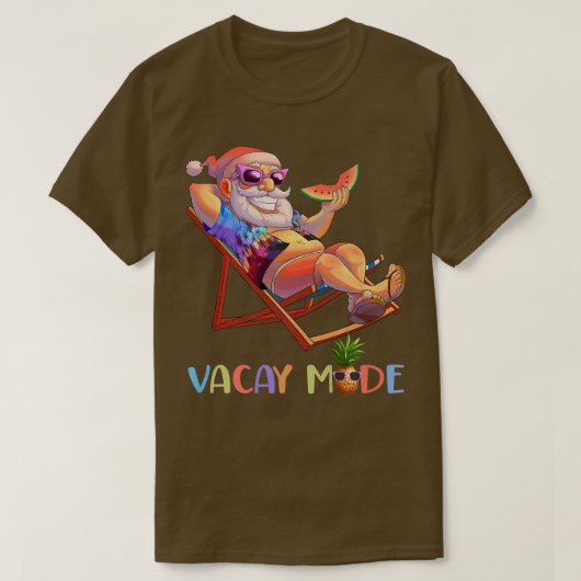 Vacay Mode Santa Claus op elke stoelgang die water T-shirt (Design voorkant)