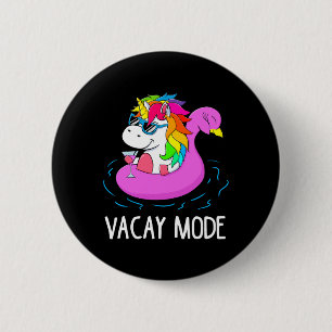 Vacay Mode Schattige Eenhoorn Grappig Familie Vaka Ronde Button 5,7 Cm