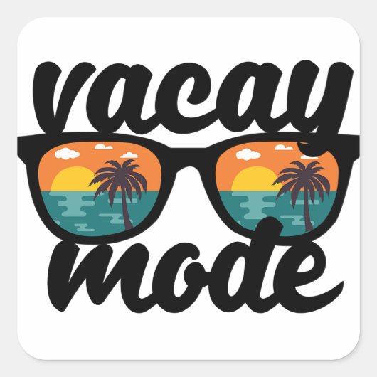 Vacay Mode Summer Design Vierkante Sticker (Voorkant)