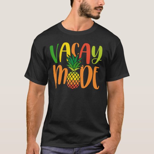 Vacay Mode Zomervakantie Ananas Hawaïaans T-shirt (Voorkant)