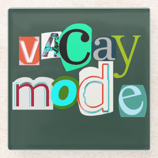 Vacay retro mode glazen onderzetter (Voorkant)
