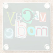 Vacay retro mode glazen onderzetter (Achterkant)