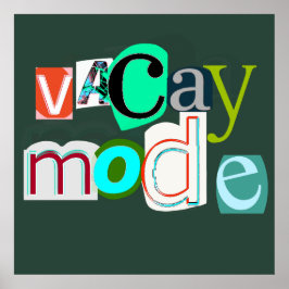 Vacay retro mode poster