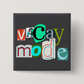 Vacay retro mode vierkante button 5,1 cm (Voorkant)