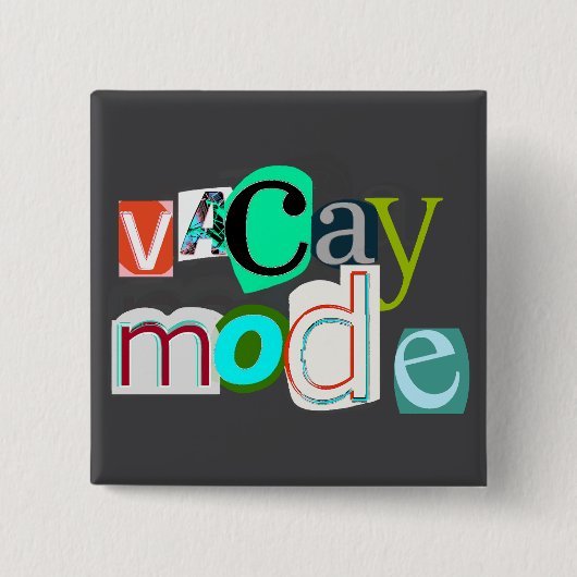 Vacay retro mode vierkante button 5,1 cm (Voorkant)