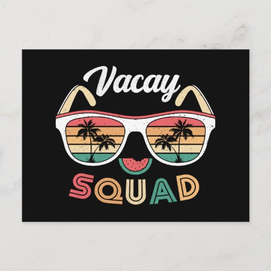 Vacay Squad Funny Beach Zomervakantie Feestdagenkaart (Voorkant)