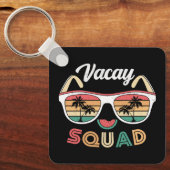 Vacay Squad Funny Beach Zomervakantie Sleutelhanger (Voorkant)