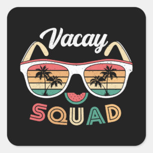 Vacay Squad Funny Beach Zomervakantie Vierkante Sticker