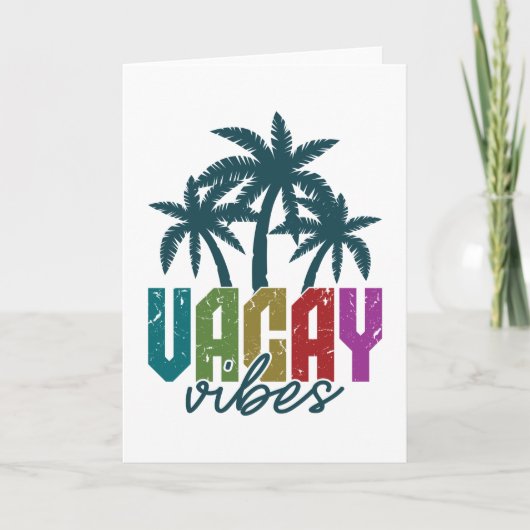Vacay Vibes and Palm Tree Summer Vacay Hawaii Kaart (Voorkant)