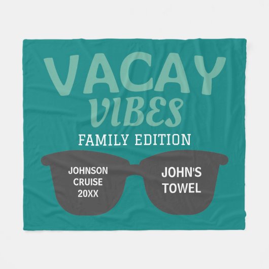 Vacay Vibes Family Edition Reunion Fleece Deken (Voorkant (Horizontaal))