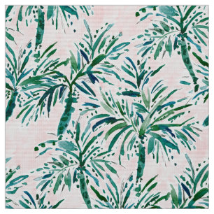 VACAY VOCAB Waterverf Blush Palms Stof