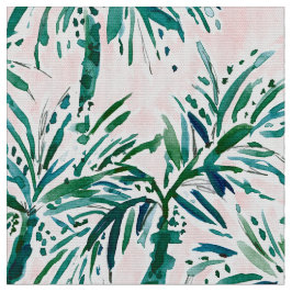 VACAY VOCAB Waterverf Blush Palms Stof