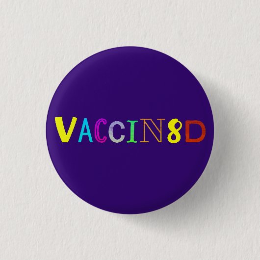 VACCIN8D (meerkleurig en Paars) Ronde Button 3,2 Cm (Voorkant)