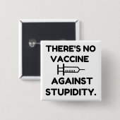 Vaccin tegen stollingsgraad vierkante button 5,1 cm (Voorkant /achterkant)