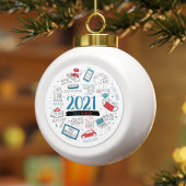 Vaccin Year Pandemic 2021 Commemorative Keramische Bal Ornament