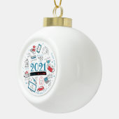 Vaccin Year Pandemic 2021 Commemorative Keramische Bal Ornament (Rechts)