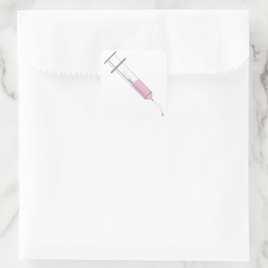 Vaccinaald Vierkante Sticker (Tas)