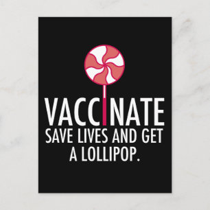 Vaccinaat krijgt een Lollipop Funny Vaccinatie Briefkaart