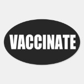 Vaccinaat Pro Vaccin Bold Black Vaccin Ovale Sticker (Voorkant)