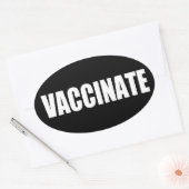 Vaccinaat Pro Vaccin Bold Black Vaccin Ovale Sticker (Envelop)