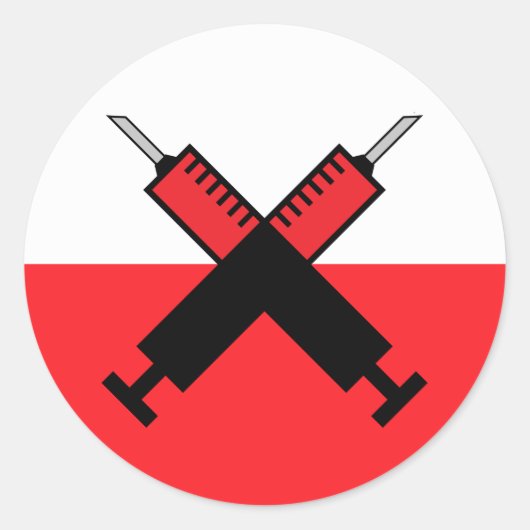 VACCINAAT-STICKERS KRIJGEN RONDE STICKER (Voorkant)