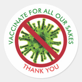 VACCINAAT VOOR AL ONZE SAKVaccinatie Ronde Sticker