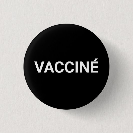 Vaccinated French black white Ronde Button 3,2 Cm (Voorkant)