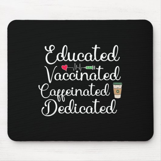 Vaccinated Funny Humor Graphic Joke Quote Nurse Co Muismat (Voorkant)