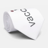 Vaccinated - text, coronavirus en vaccin stropdas (Opgerold)