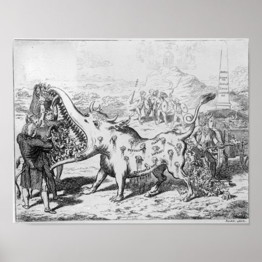 Vaccinatie, gepubliceerd door J.L.Stuart, 1802 Poster (Voorkant)